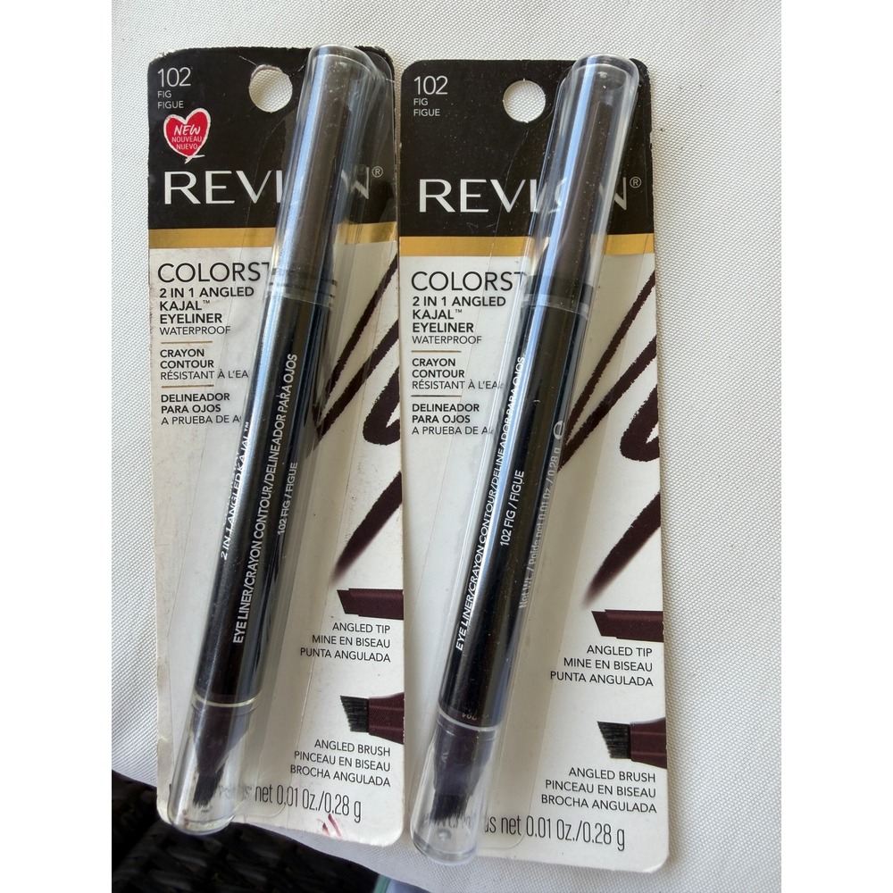 2 Revlon ColorStay 2 in 1 Angled Kajal Eyeliner Waterproof 102 Fig Plum